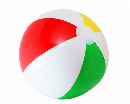 Colorful beach ball isolated on white. Stock Photo - Budget Royalty-Free & Subscription, Code: 400-05303228