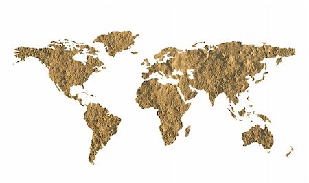 simsearch:400-06327934,k - World map made of fine grained dry mud - ecology concept Stockbilder - Microstock & Abonnement, Bildnummer: 400-05303422