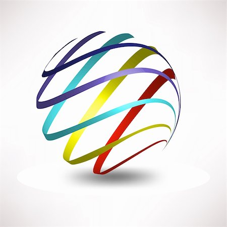 abstract 3d sphere isolated on a white background Stock Photo - Budget Royalty-Free & Subscription, Code: 400-05303585