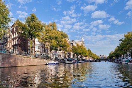 dutch church canal - Amsterdam canals , sunny day in September Stock Photo - Budget Royalty-Free & Subscription, Code: 400-05314118