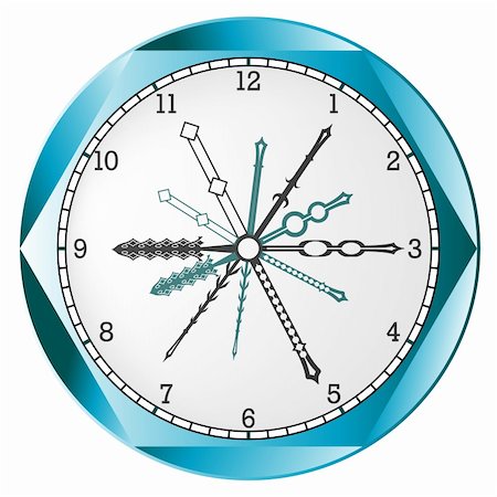 simsearch:400-05923990,k - clock abstract, isolated on white background; vector art illustration Stock Photo - Budget Royalty-Free & Subscription, Code: 400-05314200