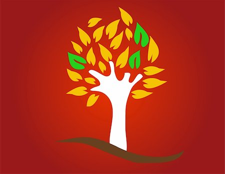 Color tree - vector illustration Stock Photo - Budget Royalty-Free & Subscription, Code: 400-05314332