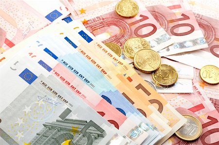 simsearch:600-06701754,k - Euro banknotes with coins, financial background Stock Photo - Budget Royalty-Free & Subscription, Code: 400-05314382