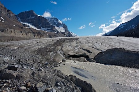 Athabasca glacier with melt water, Mount Andromeda Stock Photo - Budget Royalty-Free & Subscription, Code: 400-05314594