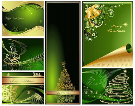 Merry Christmas and Happy New Year collection Stock Photo - Budget Royalty-Free & Subscription, Code: 400-05314631