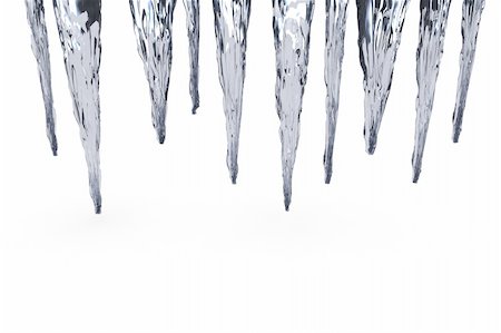 3d rendered icicles on white background Stock Photo - Budget Royalty-Free & Subscription, Code: 400-05315292