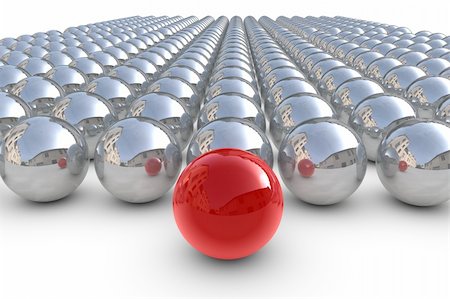 simsearch:400-06762308,k - Red leader sphere with chrom spheres Stock Photo - Budget Royalty-Free & Subscription, Code: 400-05315366
