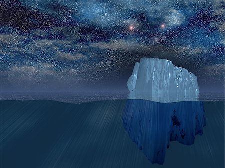 Iceberg at night Stock Photo - Budget Royalty-Free & Subscription, Code: 400-05315477