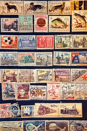 Used stamps from Czechoslovakia in the album. Stockbilder - Microstock & Abonnement, Bildnummer: 400-05315693