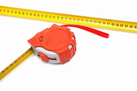 simsearch:400-04923680,k - Red new tape-measure on a white background Stock Photo - Budget Royalty-Free & Subscription, Code: 400-05315839