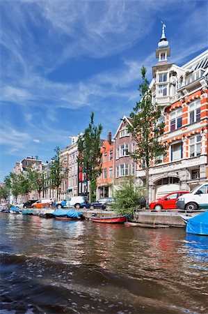 dutch church canal - Amsterdam canals , sunny day in September Stock Photo - Budget Royalty-Free & Subscription, Code: 400-05316052