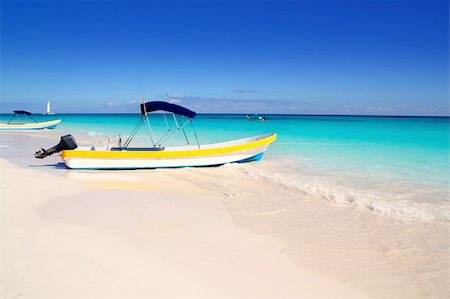 picture of mexican boat - boats in tropical beach perfect Caribbean summer Stock Photo - Budget Royalty-Free & Subscription, Code: 400-05316081