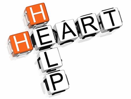 3D Heart Help Crossword on white background Foto de stock - Super Valor sin royalties y Suscripción, Código: 400-05316143