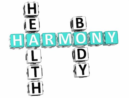 3D Harmony Health Body Crossword on white background Foto de stock - Super Valor sin royalties y Suscripción, Código: 400-05316165