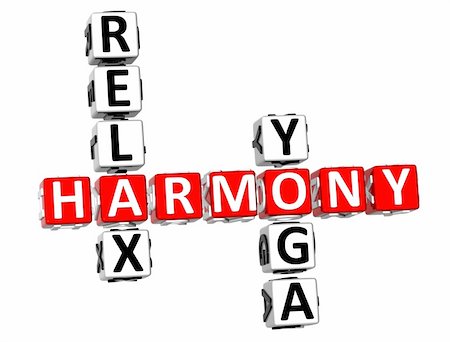 3d Harmony Relax Yoga Crossword on white background Foto de stock - Super Valor sin royalties y Suscripción, Código: 400-05316166