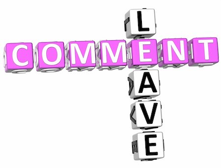 3D Leave Comment Crossword on white background Photographie de stock - Aubaine LD & Abonnement, Code: 400-05316168