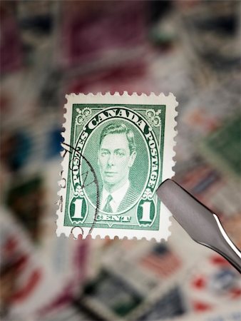 philately - George VI of the United Kingdom on an old Canadian stamp ca 1937. Photographie de stock - Aubaine LD & Abonnement, Code: 400-05316195