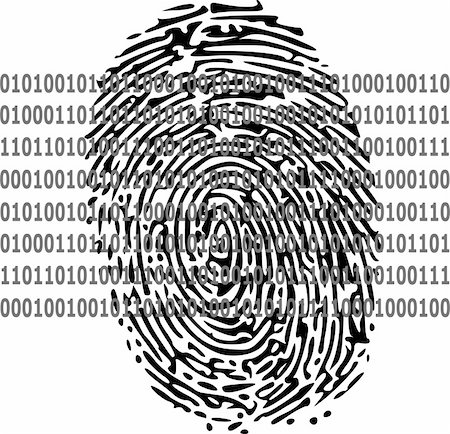 binary code on top of thumbprint Foto de stock - Super Valor sin royalties y Suscripción, Código: 400-05316303