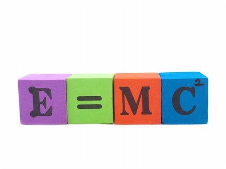 Equation of relativity on blocks on white background Foto de stock - Super Valor sin royalties y Suscripción, Código: 400-05316431