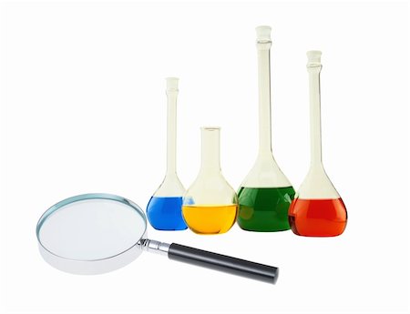 simsearch:400-04522609,k - Various tubes and magnifier isolated on the white background Stock Photo - Budget Royalty-Free & Subscription, Code: 400-05316597
