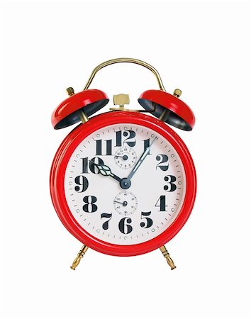 simsearch:614-03903058,k - red old style alarm clock isolated on white background Foto de stock - Royalty-Free Super Valor e Assinatura, Número: 400-05316601