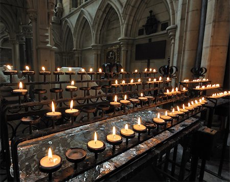 Prayer candles inside York Minster in York, England. Stock Photo - Budget Royalty-Free & Subscription, Code: 400-05316940