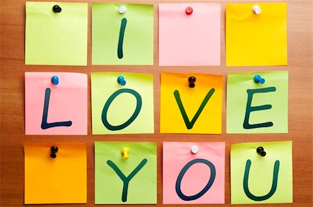 simsearch:400-04835143,k - I love you words made by post it Stock Photo - Budget Royalty-Free & Subscription, Code: 400-05317384