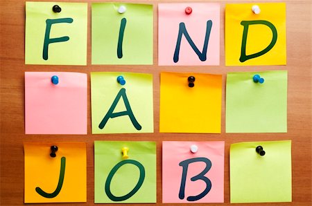 simsearch:400-04835143,k - Find  ajob made by many post it Stock Photo - Budget Royalty-Free & Subscription, Code: 400-05317381