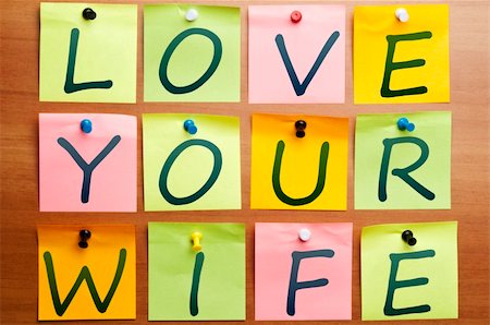 simsearch:400-04835143,k - Love your wife made by post it Stock Photo - Budget Royalty-Free & Subscription, Code: 400-05317412