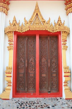 front door closed inside - doors in Nhongwang temple,Thailand Stock Photo - Budget Royalty-Free & Subscription, Code: 400-05317521