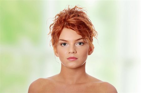 simsearch:400-04345665,k - Close-up portrait of sexy caucasian young redhead woman Foto de stock - Super Valor sin royalties y Suscripción, Código: 400-05317628