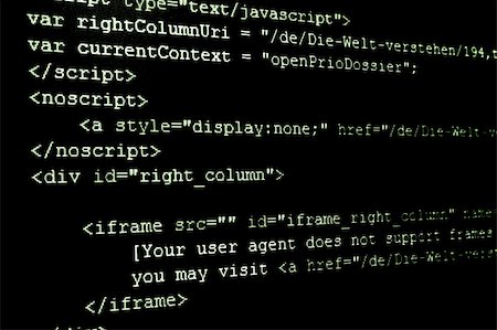 computer html code showing concept of internet and software programming Photographie de stock - Aubaine LD & Abonnement, Code: 400-05317675