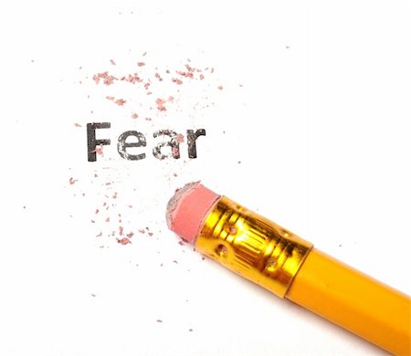 pencils and eraser - fear concept with word eraser and pencil on white background Stock Photo - Budget Royalty-Free & Subscription, Code: 400-05317751