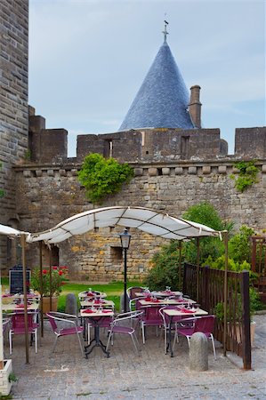 The street coffee shop in Carcassonne city Stock Photo - Budget Royalty-Free & Subscription, Code: 400-05317829