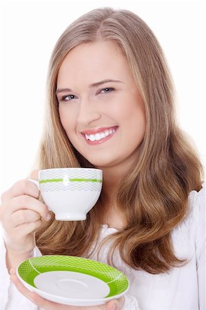 simsearch:400-04335902,k - Young attractive corpulent blond woman drinking coffee Stock Photo - Budget Royalty-Free & Subscription, Code: 400-05318229