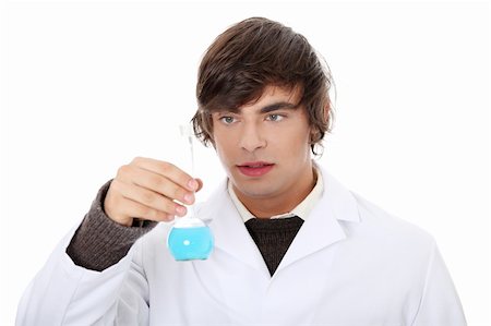 simsearch:400-04467890,k - Lab worker with white coat , isolated on white Stockbilder - Microstock & Abonnement, Bildnummer: 400-05318287