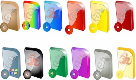 dvd - Set of colorful DVD boxes on white background Stock Photo - Budget Royalty-Free & Subscription, Code: 400-05318637