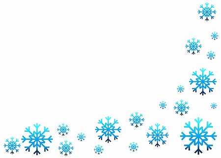 stocker (artist) - New Year's card with blue snowflakes on a white background Fotografie stock - Microstock e Abbonamento, Codice: 400-05318933