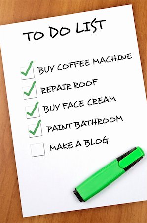 To do list with Make a blog not checked Stock Photo - Budget Royalty-Free & Subscription, Code: 400-05319021