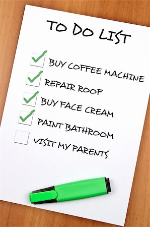 To do list with Visit my parents not checked Stock Photo - Budget Royalty-Free & Subscription, Code: 400-05319043