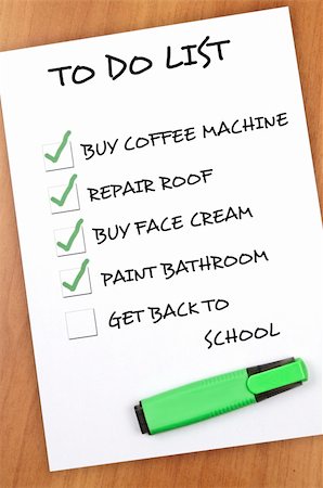 simsearch:673-06025373,k - To do list with Get back to school not checked Stock Photo - Budget Royalty-Free & Subscription, Code: 400-05319067