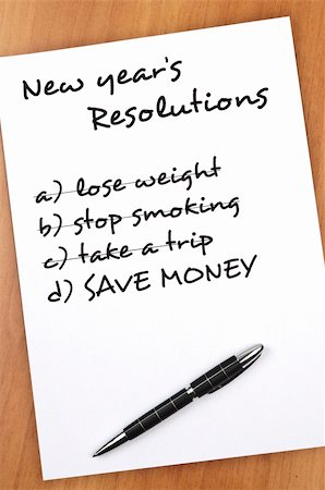 fuzzbones (artist) - New year resolution with Save money not completed Stock Photo - Budget Royalty-Free & Subscription, Code: 400-05319088