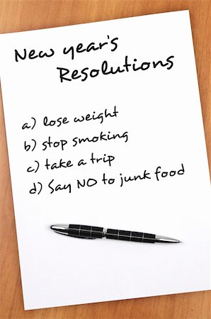 fuzzbones (artist) - New year resolution Say no to junk food as most important Photographie de stock - Aubaine LD & Abonnement, Code: 400-05319097