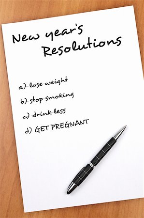 fuzzbones (artist) - New year resolution with Get pregnant not completed Stock Photo - Budget Royalty-Free & Subscription, Code: 400-05319104