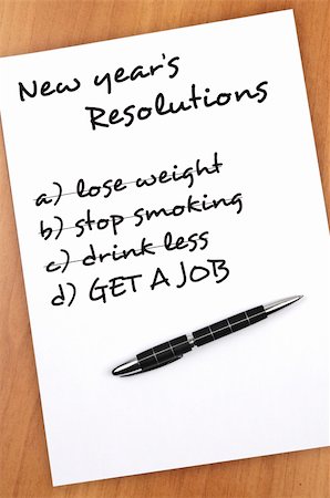 New year resolution with a Get a job not completed Stock Photo - Budget Royalty-Free & Subscription, Code: 400-05319101