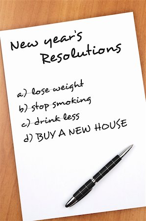 New year resolution with Buy new house not completed Stock Photo - Budget Royalty-Free & Subscription, Code: 400-05319117