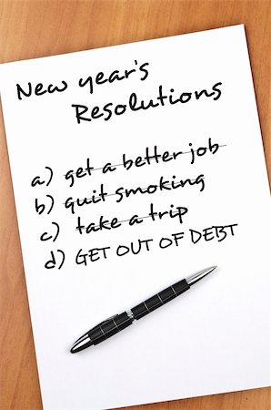 New year resolution with Get out of debt not completed Stock Photo - Budget Royalty-Free & Subscription, Code: 400-05319111