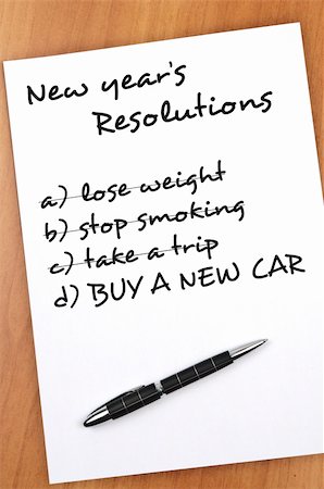 New year resolution with  Buy new car not completed Stock Photo - Budget Royalty-Free & Subscription, Code: 400-05319112