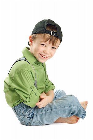 Portrait of small boy in baseball cap isolated on pure white background Stock Photo - Budget Royalty-Free & Subscription, Code: 400-05319554