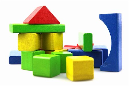 simsearch:400-04282061,k - Wooden building blocks on white background. Close Up. Stock Photo - Budget Royalty-Free & Subscription, Code: 400-05319837